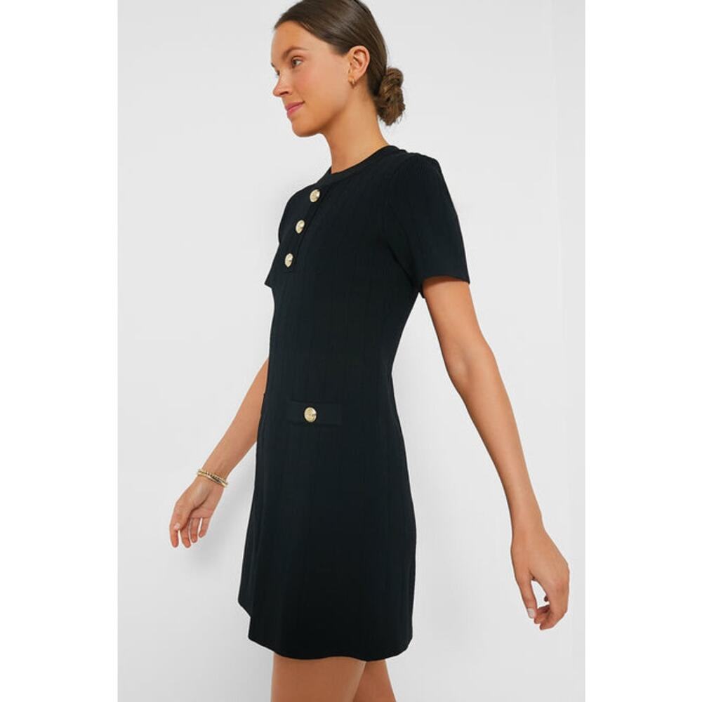 NWOT TUCKERNUCK HYACINTH HOUSE Black Knit Barbara Mini Dress Sz M - Picture 3 of 10